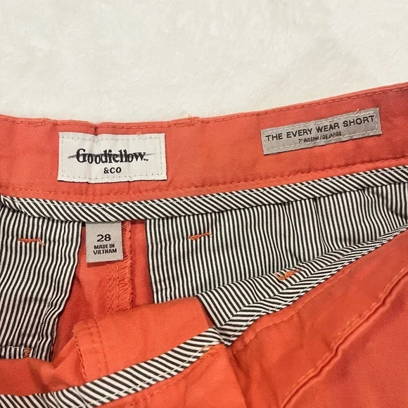 Goodfellow & Co Men’s 28 Every Wear Cotton Shorts - 7" Inseam - Orange - Picture 4 of 8